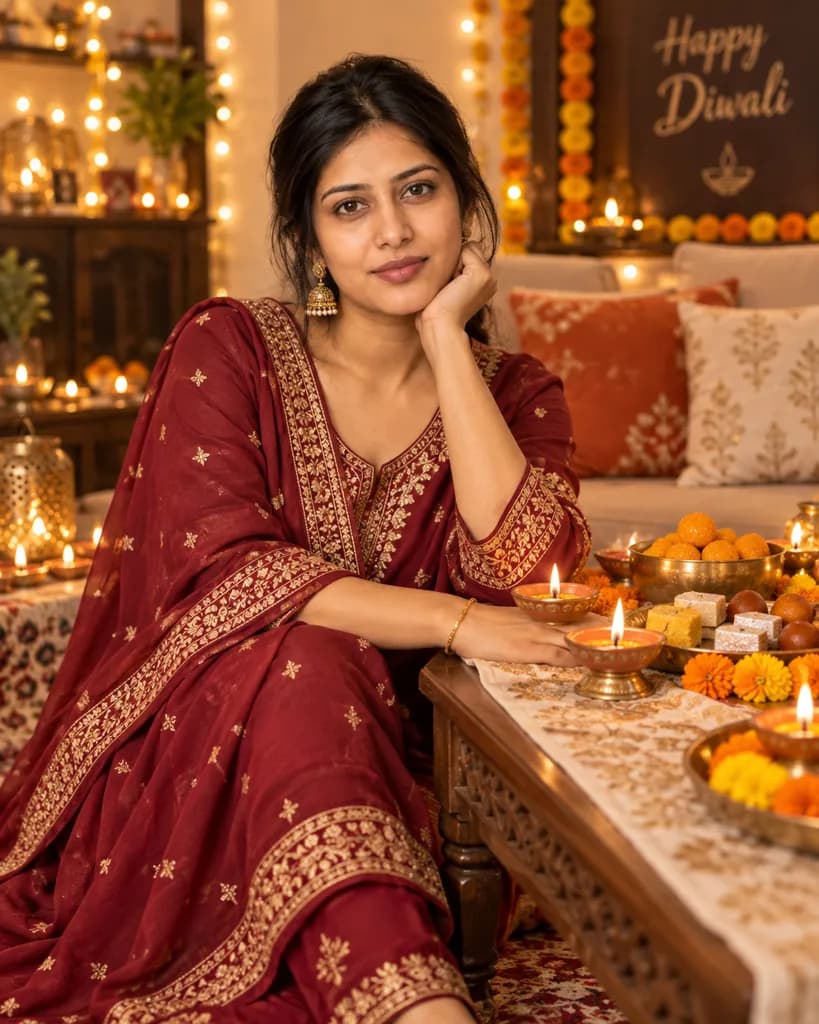 AI photo prompt example 7 for Gemini Diwali Prompts
