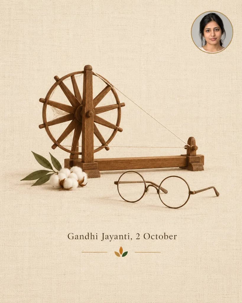 AI photo prompt example 3 for Gandhi Jayanti Poster Prompts