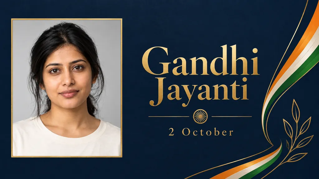 AI photo prompt example 4 for Gandhi Jayanti Poster Prompts
