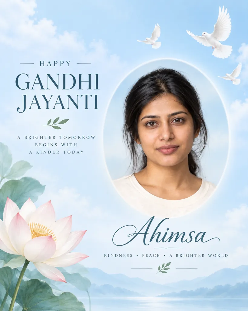 AI photo prompt example 5 for Gandhi Jayanti Poster Prompts