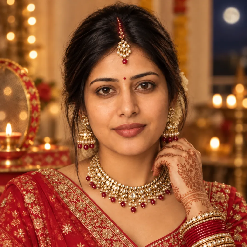 AI photo prompt sample image for Gemini Karwa Chauth AI Photo Prompts