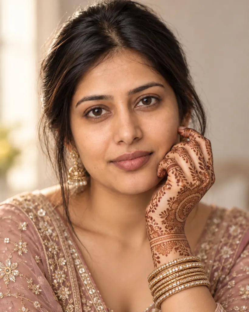 AI photo prompt example 2 for Gemini Karwa Chauth AI Photo Prompts