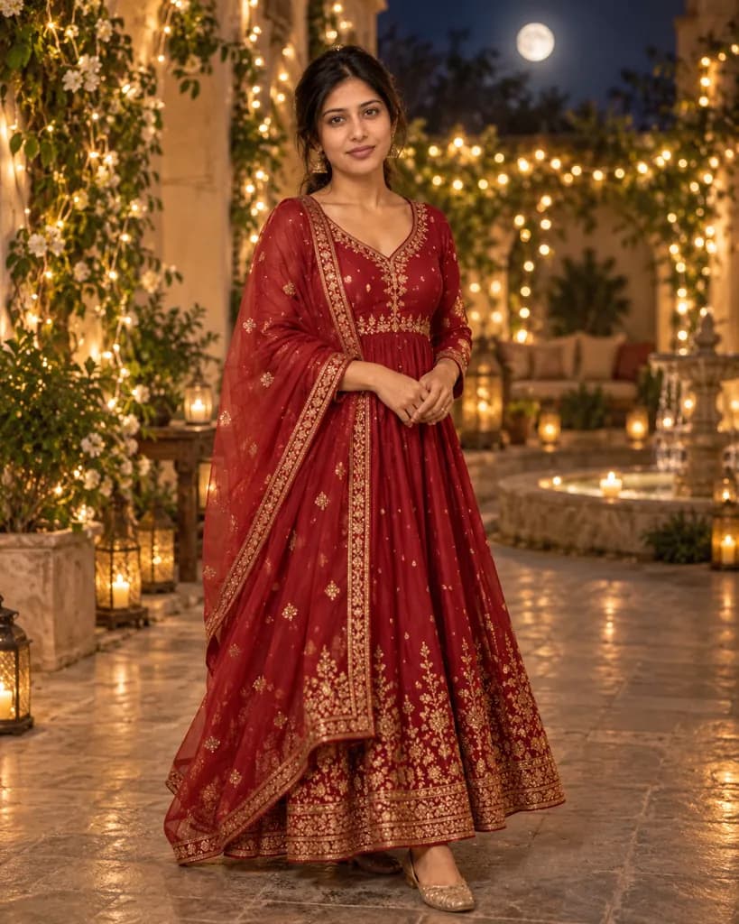 AI photo prompt example 6 for Gemini Karwa Chauth AI Photo Prompts