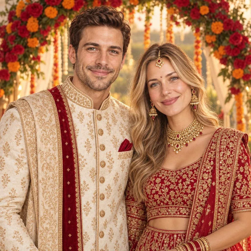 AI photo prompt example 1 for Gemini Wedding Photo Prompts